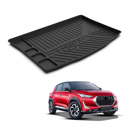 GFX premium black custom-fit trunk boot mat for Nissan Magnite 2021 onwards, durable all-weather dicky protection.