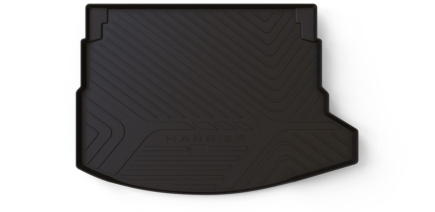 GFX premium black custom-fit trunk boot mat for Tata Harrier 2019 onwards, durable all-weather dicky protection.