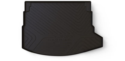 GFX premium black custom-fit trunk boot mat for Tata Harrier 2019 onwards, durable all-weather dicky protection.