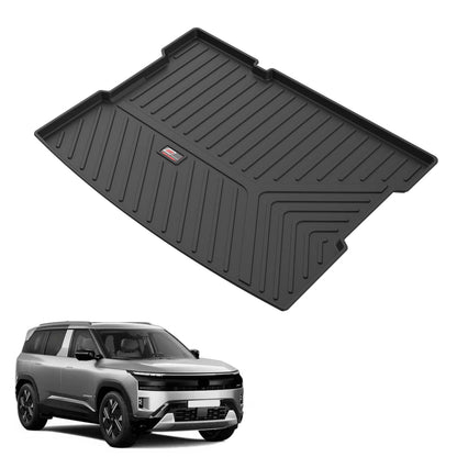 GFX premium black custom-fit trunk boot mat for Tata Sierra 2025 model, durable all-weather dicky protection.
