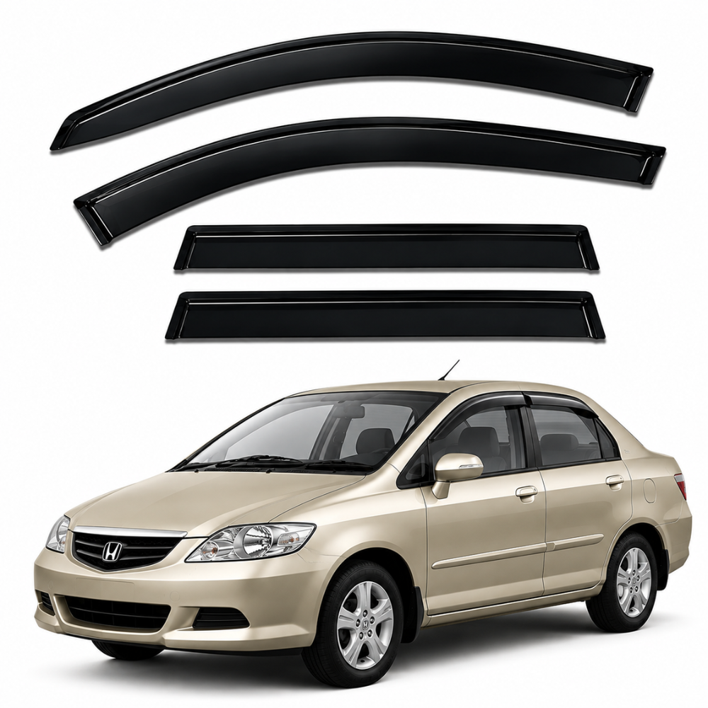 Galio Black Car Door Visor for Honda City ZX 2003 to 2008
