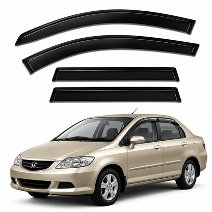 Galio Black Car Door Visor for Honda City ZX 2003 to 2008
