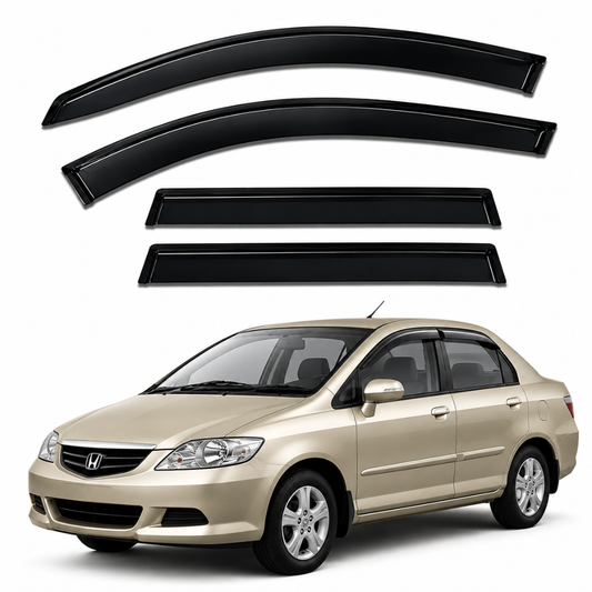 Galio Black Car Door Visor for Honda City ZX 2003 to 2008
