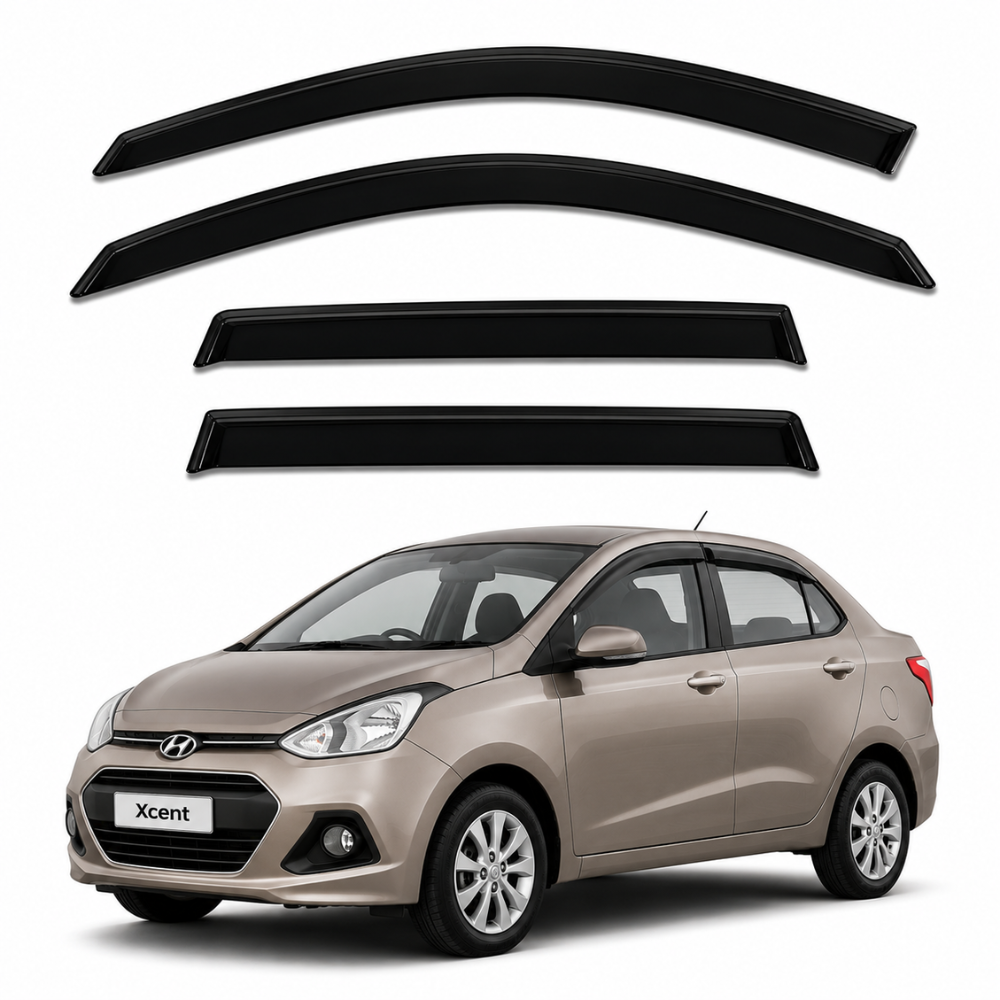 Galio Black Car Door Visor for Hyundai Xcent 2014 to 2020
