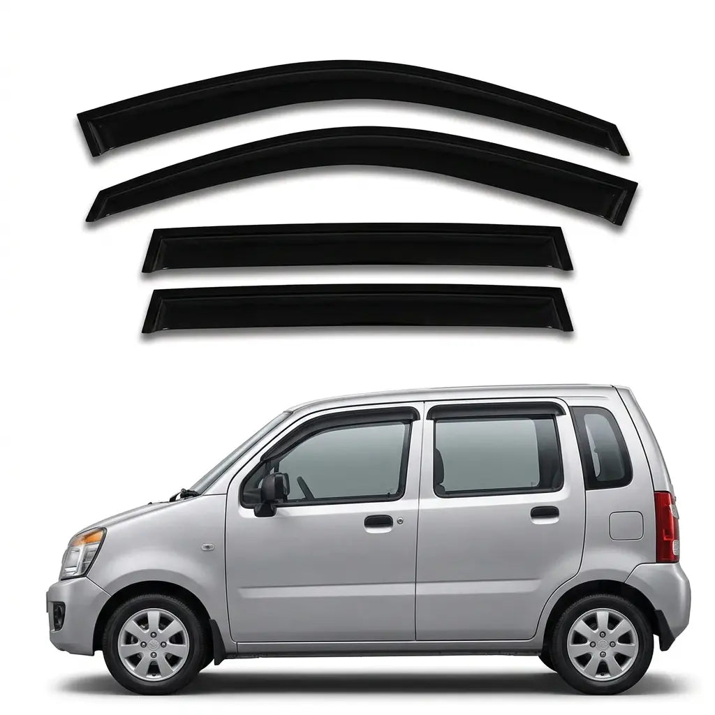 Galio Black Door Visor for Maruti Suzuki Old Wagon R  Set of 4  Black