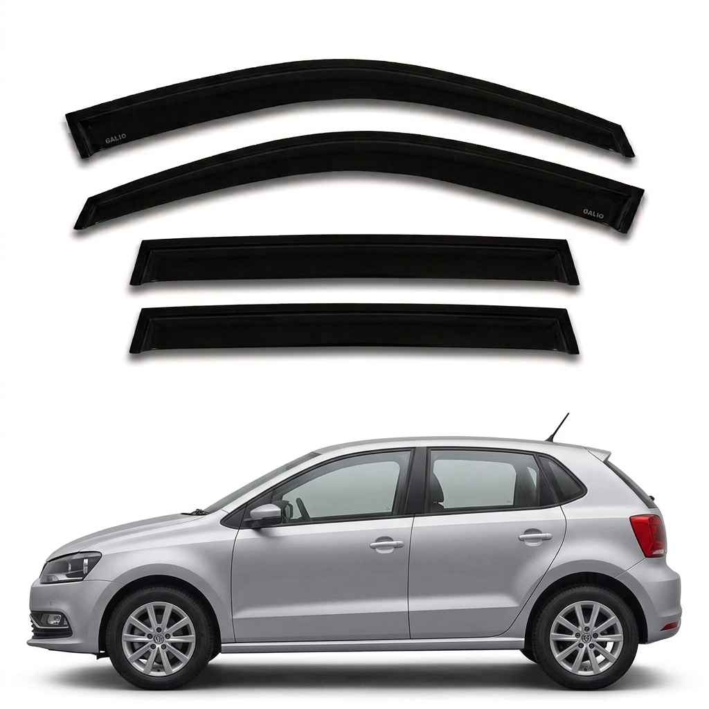 Galio Black Car Door Visor for Volkswagen Polo Set of 4