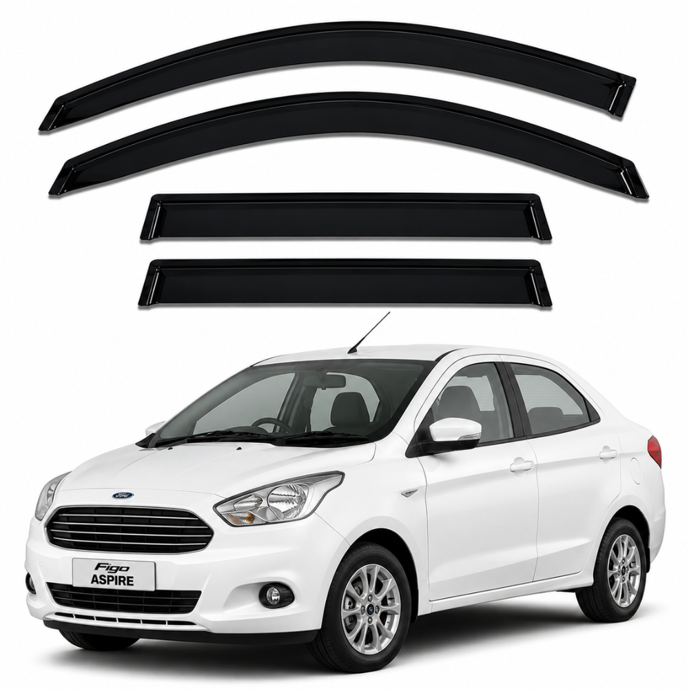 Galio Black Door Visor for Ford Figo Aspire 2015 to 2017
