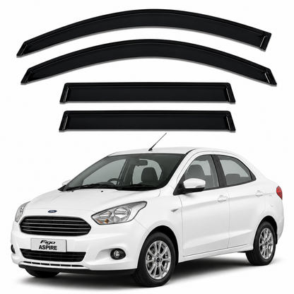 Galio Black Door Visor for Ford Figo Aspire 2015 to 2017
