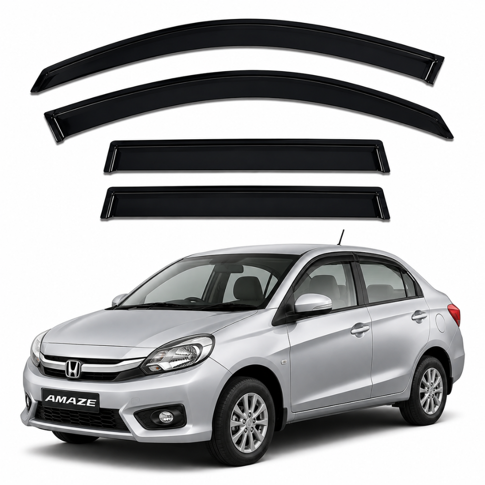 Galio Black Door Visor for Honda Amaze 1st Gen 2013 to 2018

