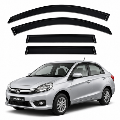 Galio Black Door Visor for Honda Amaze 1st Gen 2013 to 2018
