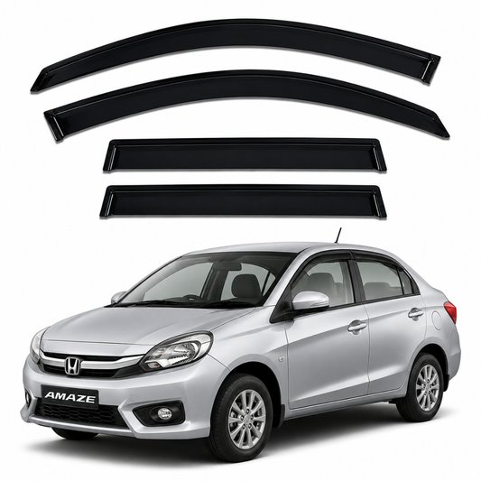 Galio Black Door Visor for Honda Amaze 1st Gen 2013 to 2018
