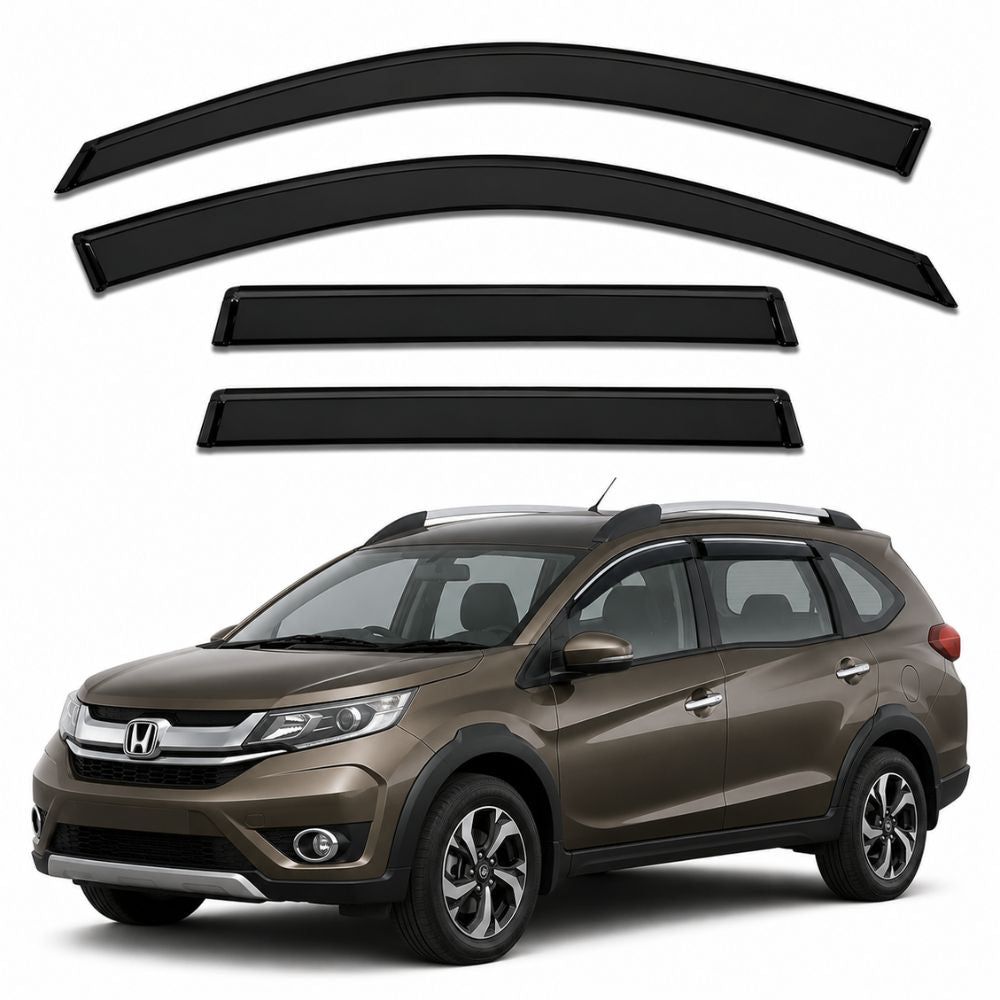 Galio Black Door Visor for Honda BR-V 1st Gen 2016 to 2020 | Set of 4 | Black | ABS Plastic | Made in India
