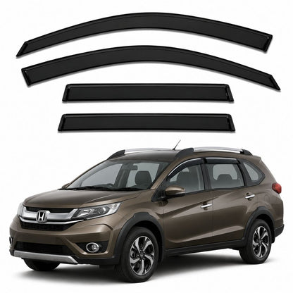 Galio Black Door Visor for Honda BR-V 1st Gen 2016 to 2020 | Set of 4 | Black | ABS Plastic | Made in India
