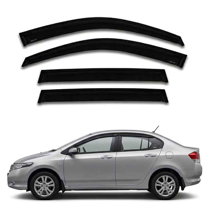 Galio Black Door Visor for Honda City iVTEC 3rd Gen 2009 to 2011 and 3rd Gen FL 2011 to 2014