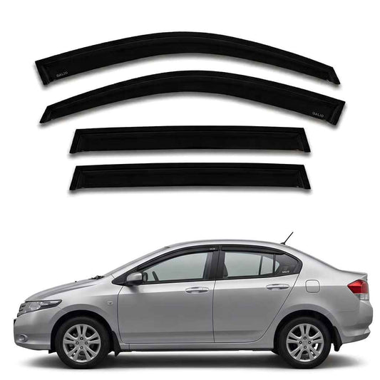 Galio Black Door Visor for Honda City iVTEC 3rd Gen 2009 to 2011 and 3rd Gen FL 2011 to 2014