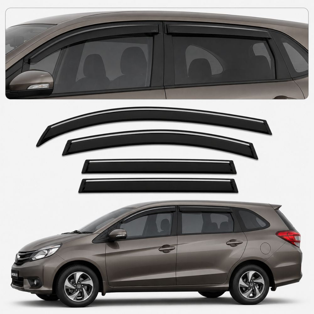 Galio Black Door Visor for Honda Mobilio 1st Gen 2014 to 2017 | Set of 4 | Black | ABS Plastic | Made in India
