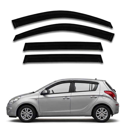 Galio Black Door Visor for Hyundai i10 1st Gen 2007 to 2010 and i10 1st Gen FL 2010 to 2013 Set of 4 Black