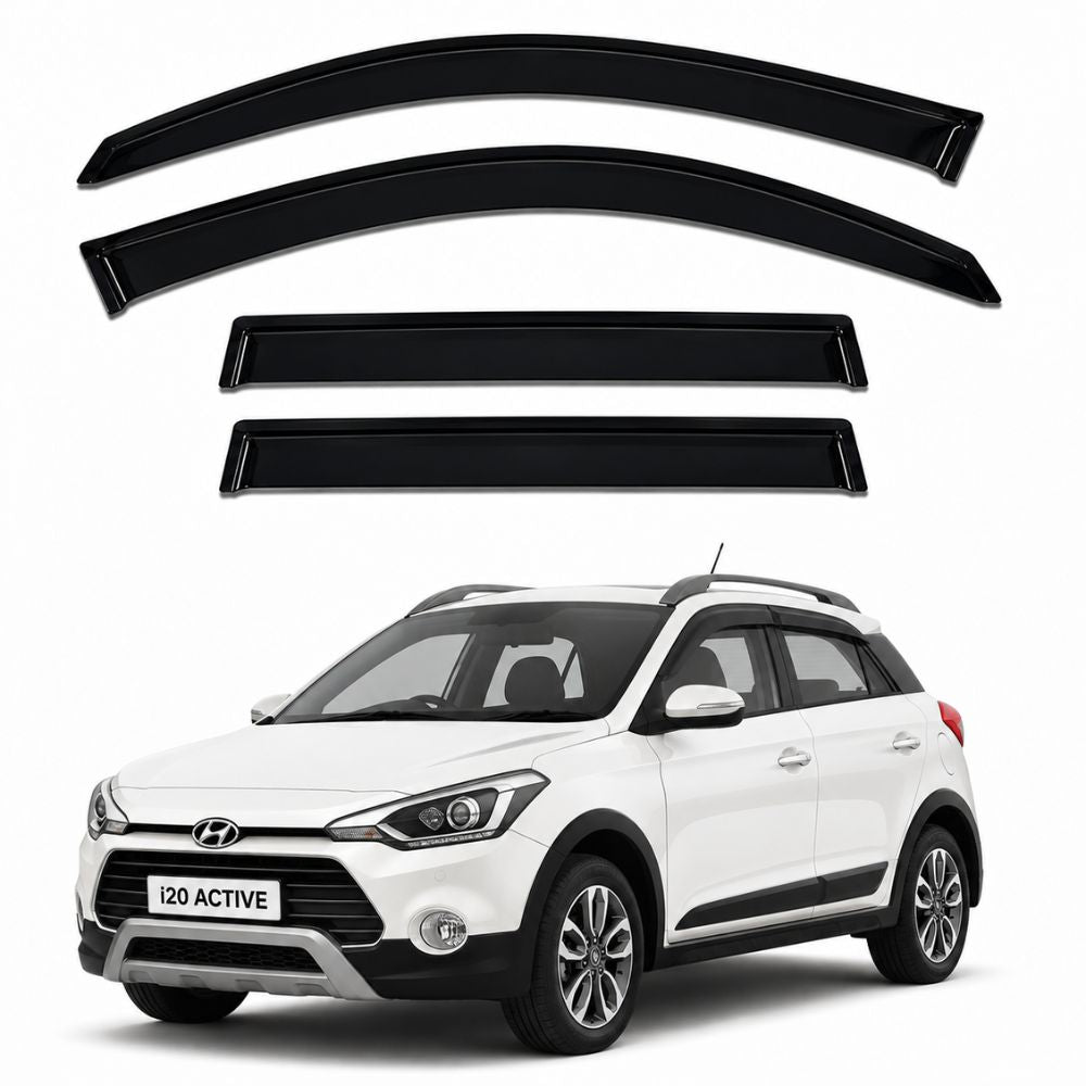 Galio Black Door Visor for Hyundai i20 Active 2014 to 2019 and i20 Elite Facelift 2018 to 2020 