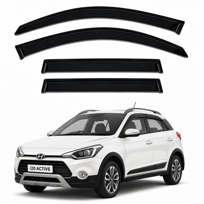 Galio Black Door Visor for Hyundai i20 Active 2014 to 2019 and i20 Elite Facelift 2018 to 2020 