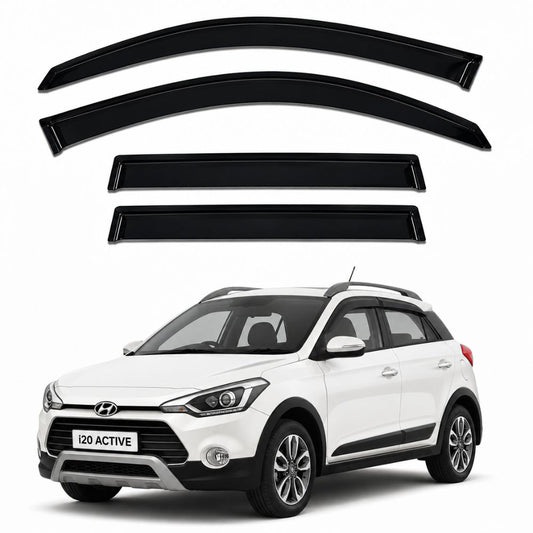 Galio Black Door Visor for Hyundai i20 Active 2014 to 2019 and i20 Elite Facelift 2018 to 2020 