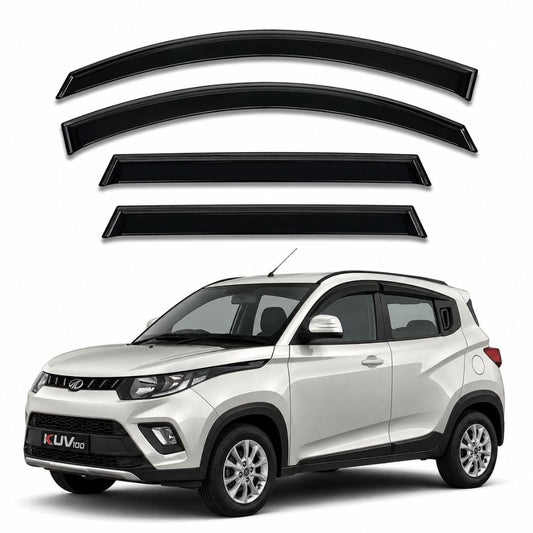 Galio Black Door Visor for Mahindra KUV 100 1st Gen 2015 to 2023 | Set of 4 | Black | Made in India
