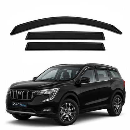 Galio Black Door Visor for Mahindra XUV700, XUV 7XO & XEV 9S | Set of 6 | Black | ABS Plastic | Made in India
