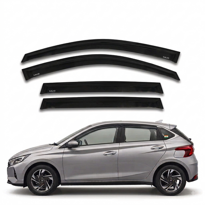 Galio Black Door Visor for Maruti Suzuki Ignis 1st Gen 2017 to 2020 and 1st Gen FL 2020 Onwards  Set of 4  Black  Made in India