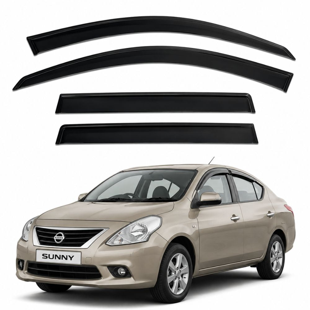 Galio Black Door Visor for Nissan Sunny 1st Gen 2011 to 2014 and 1st Gen FL 2014 to 2020