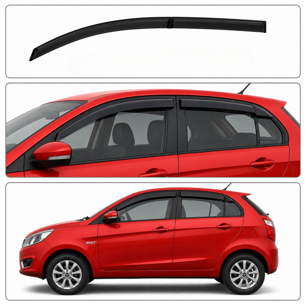 Galio Black Door Visor for Tata Bolt 1st Gen 2015 to 2019