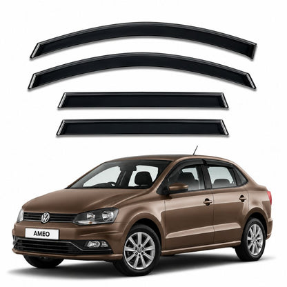 Galio Black Door Visor for Volkswagen Ameo | Set of 4 | Black | Made in India