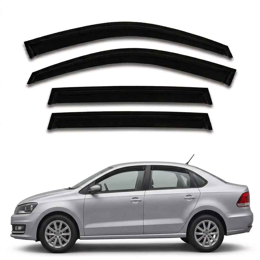 Galio Black Door Visor for Volkswagen Vento | Set of 4 Black