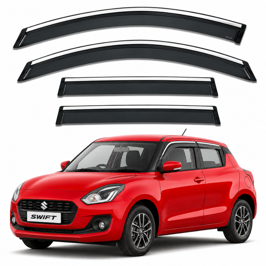 Galio Chrome Line Door Visor for Maruti Suzuki Swift 2018 to 2023
