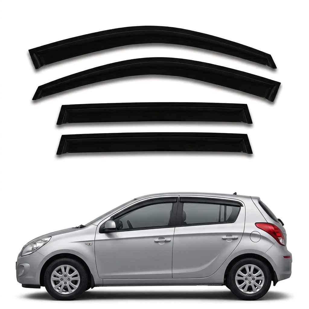 Galio Black Door Visor for Hyundai i20 Elite 2014 to 2020