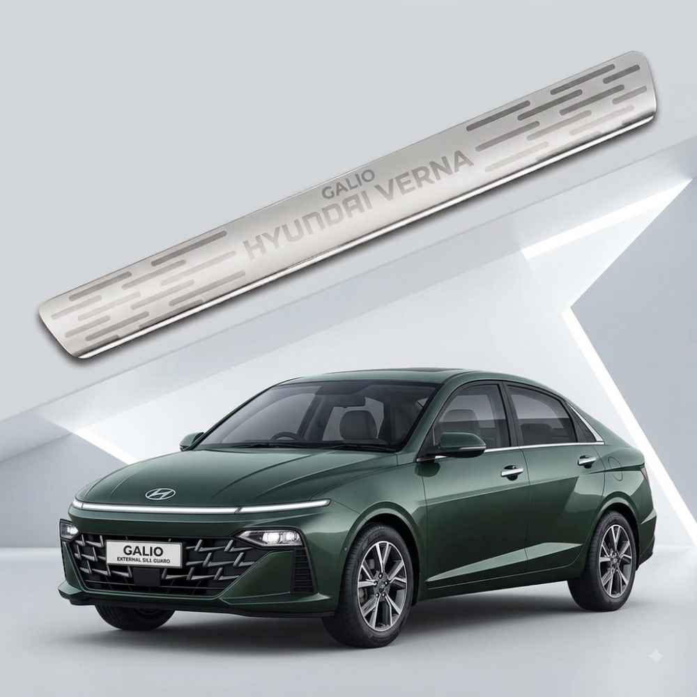 Galio Door Sill Guard for Hyundai Verna 4th Gen (2023 Onwards) | Stainless Steel | Scratch Protection | Set of 4 | Premium Finish
