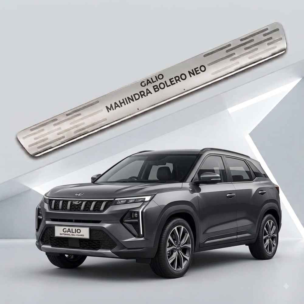 Galio Door Sill Guard for Mahindra Bolero Neo (2021 Onwards) | Stainless Steel | Scratch Protection | Set of 4 | Premium Finish