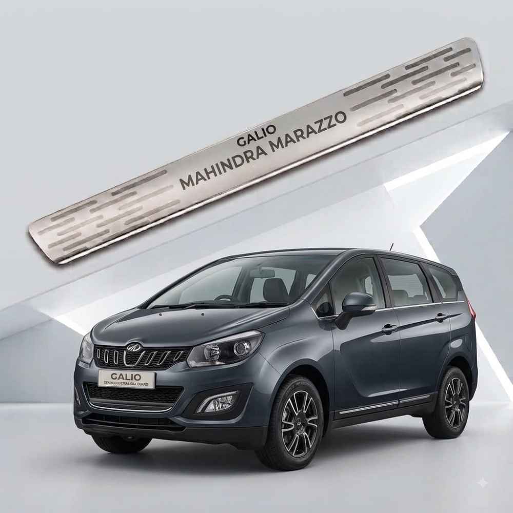Galio Door Sill Guard for Mahindra Marazzo (2018 Onwards) | Stainless Steel | Scratch Protection | Set of 4 | Premium Finish