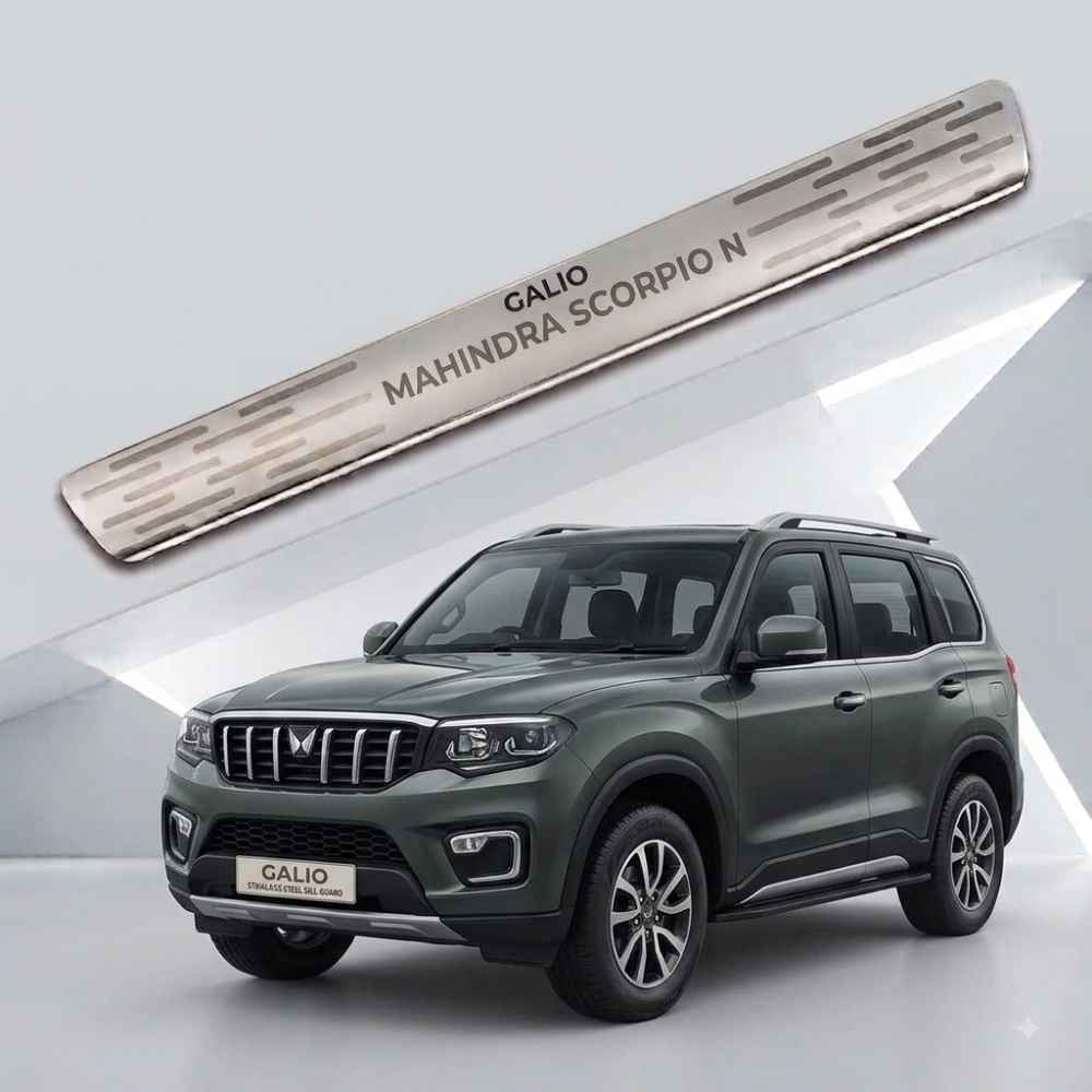 Galio Door Sill Guard for Mahindra Scorpio N (2022 Onwards) | Stainless Steel | Scratch Protection | Set of 4 | Premium Finish
