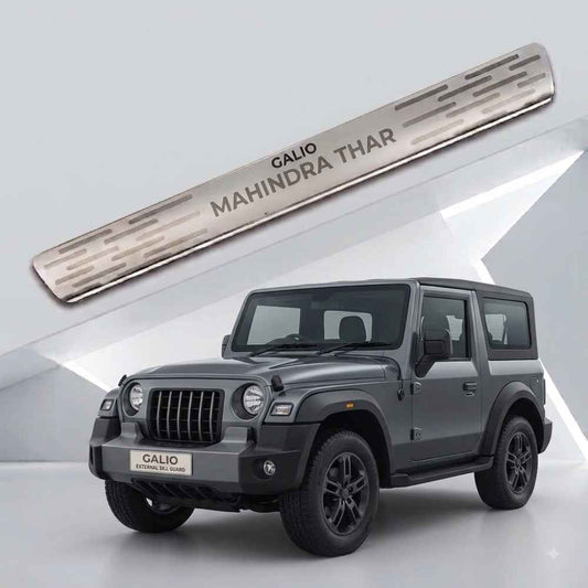 Galio Door Sill Guard for Mahindra Thar (2020 Onwards) | Stainless Steel | Scratch Protection | Set of 2 | Premium Finish