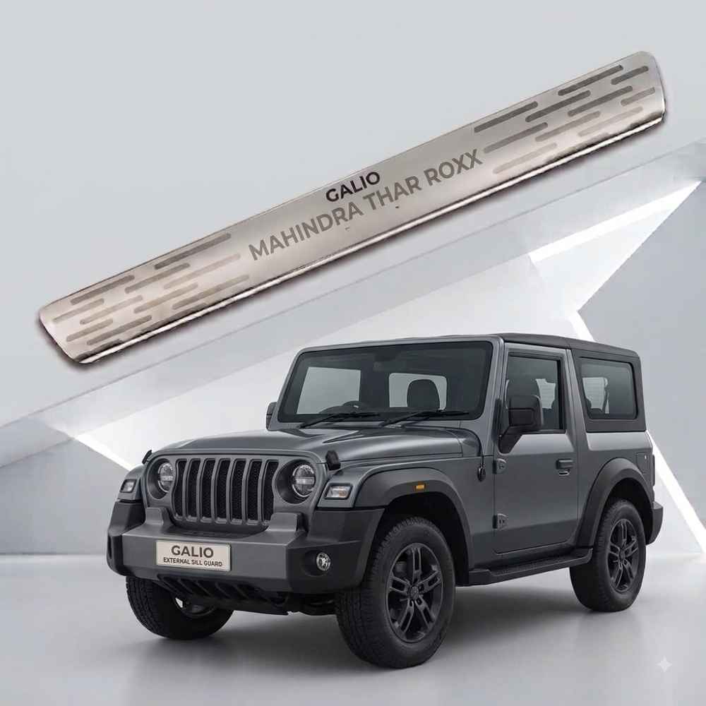 Galio Door Sill Guard for Mahindra Thar Roxx (2024 Onwards) | Stainless Steel | Scratch Protection | Set of 4 | Premium Finish