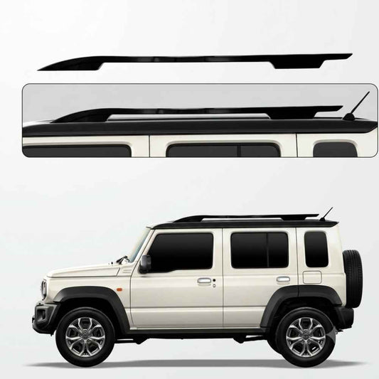 Galio Glossy Black Roof Rails for Maruti Suzuki Jimny 2023 Onwards | Set of 2 | Drill-Free Aesthetic Roof Styling