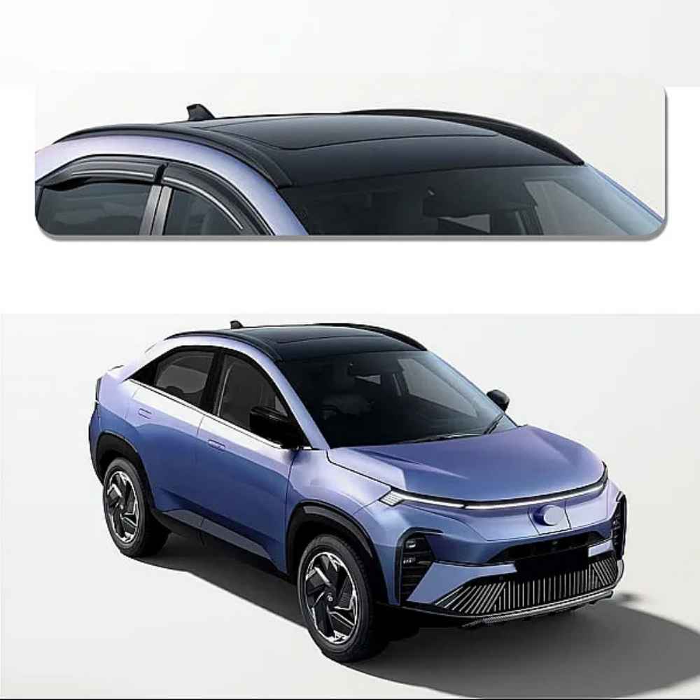 Galio Glossy Black Roof Rails for Tata Curvv EV 2024 Onwards | Set of 2 | Drill-Free Aesthetic Roof Styling