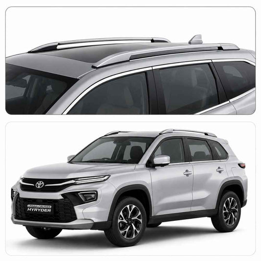 Galio Metallic Silver Roof Rails for Toyota Urban Cruiser Hyryder 2022 Onwards | Set of 2 | Drill-Free Aesthetic Roof Styling