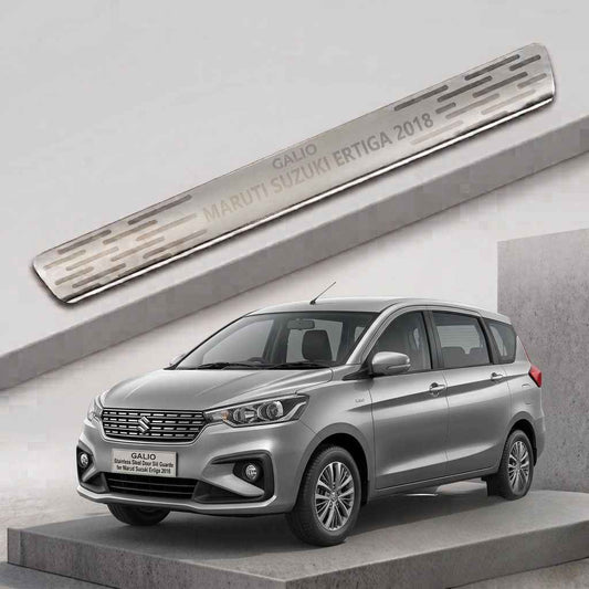 Galio Stainless Steel Door Sill Guards for Maruti Suzuki Ertiga 2018 Onwards | Set of 4 Scuff Plates | Metal Threshold Protection