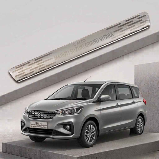 Galio Stainless Steel Door Sill Guards for Maruti Suzuki Grand Vitara 2022 Onwards | Set of 4 Scuff Plates | Metal Threshold Protection