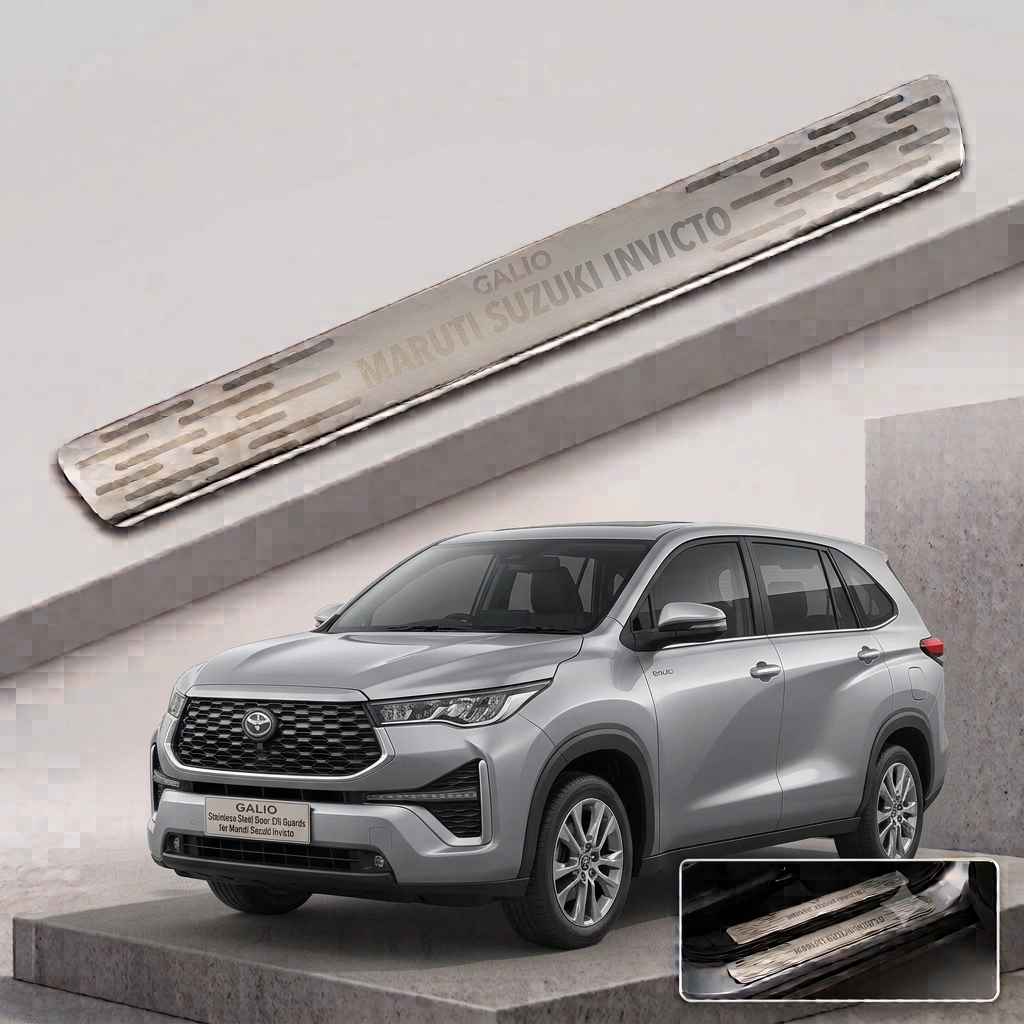 Galio Stainless Steel Door Sill Guards for Maruti Suzuki Invicto 2023 Onwards | Set of 4 Scuff Plates | Metal Threshold Protection