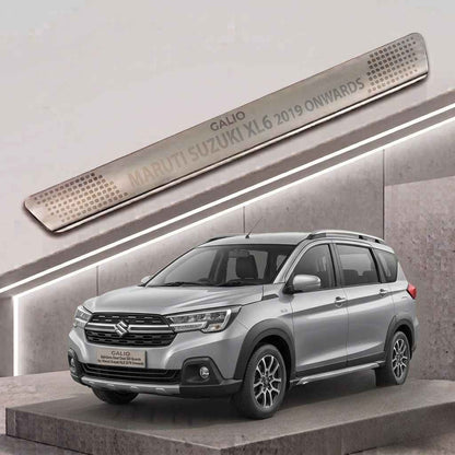 Galio Stainless Steel Door Sill Guards for Maruti Suzuki XL6 2019 Onwards | Set of 4 Scuff Plates | Metal Threshold Protection