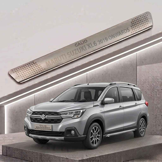 Galio Stainless Steel Door Sill Guards for Maruti Suzuki XL6 2019 Onwards | Set of 4 Scuff Plates | Metal Threshold Protection