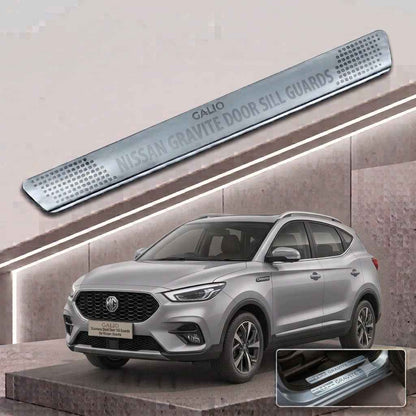 Galio Stainless Steel Door Sill Guards for Nissan Gravite 2026 Onwards | Set of 4 Scuff Plates | Metal Threshold Protection