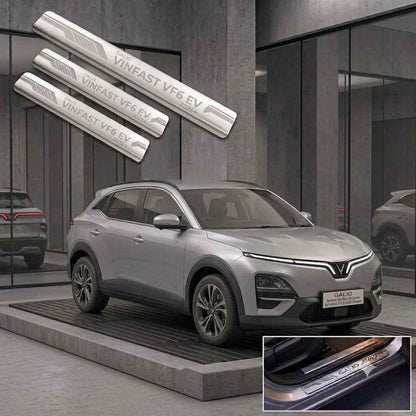 Galio Stainless Steel Door Sill Guards for Vinfast VF6 EV 2025 Onwards | Set of 4 Scuff Plates | Metal Threshold Protection