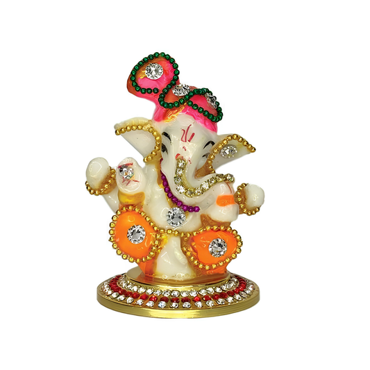 Ganesha Idol in Pink Color for Car Dashboard